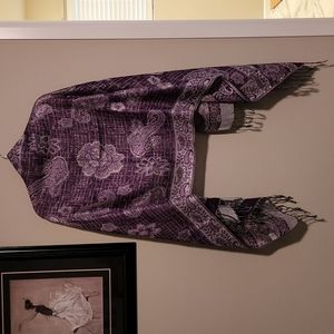 Purple Paisley Floral Scarf